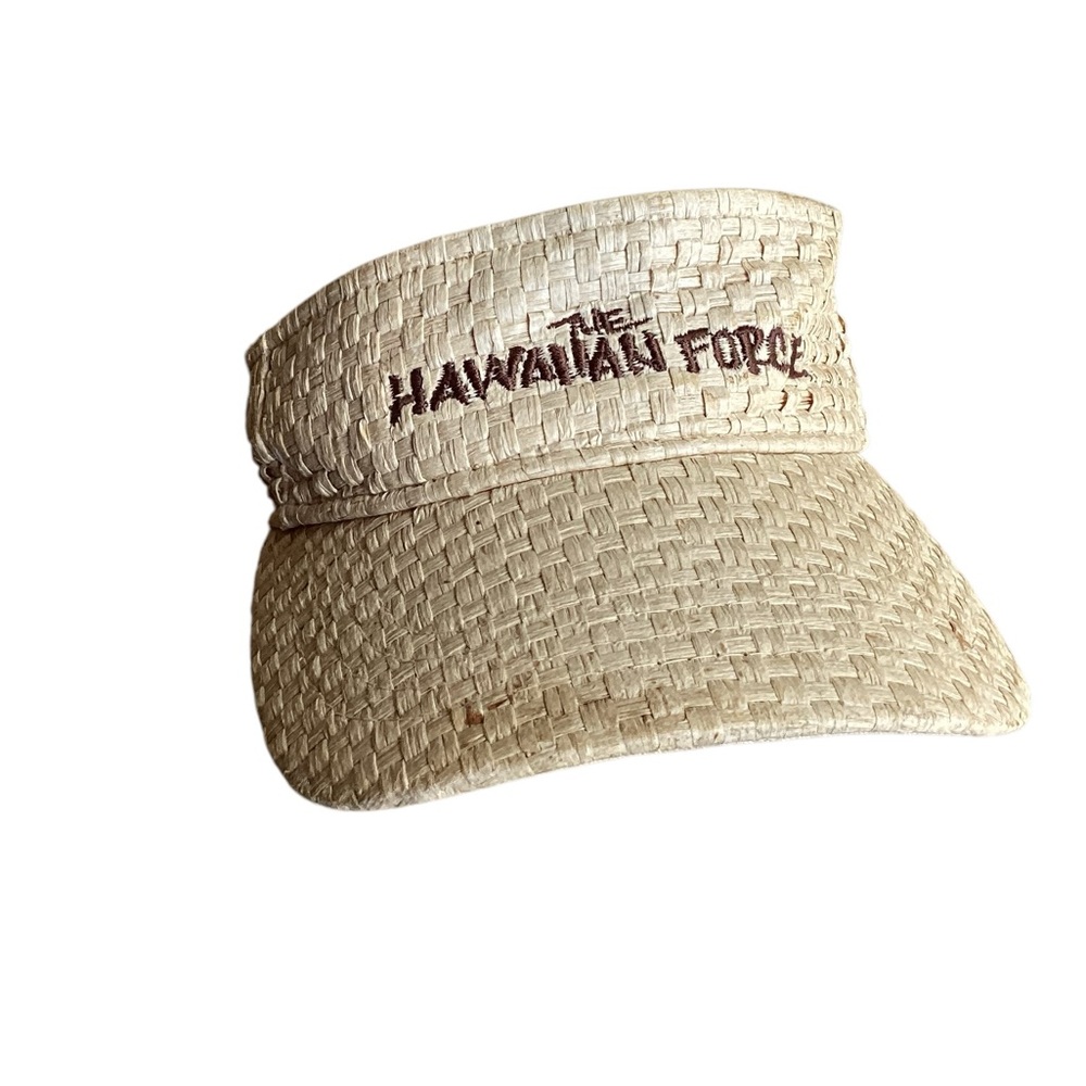 Vintage Hawaiian Force lauhala style visor hat